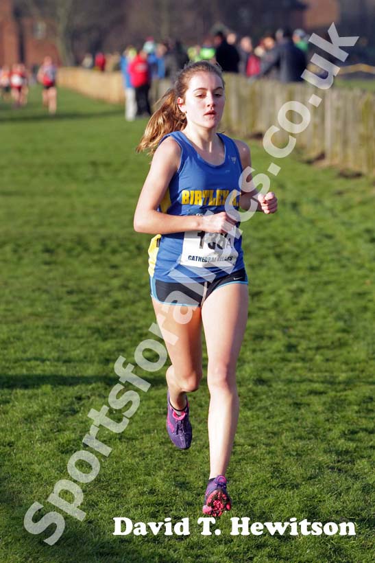 Lydia Turner (Birtley) during the 2013 Durham Cathedral Relays senior womens race.